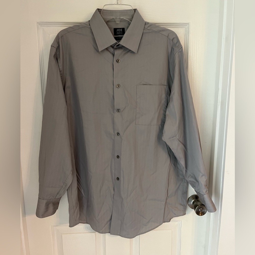 Joseph Abboud Gray Dress Shirt Classic Collar Long Sleeves